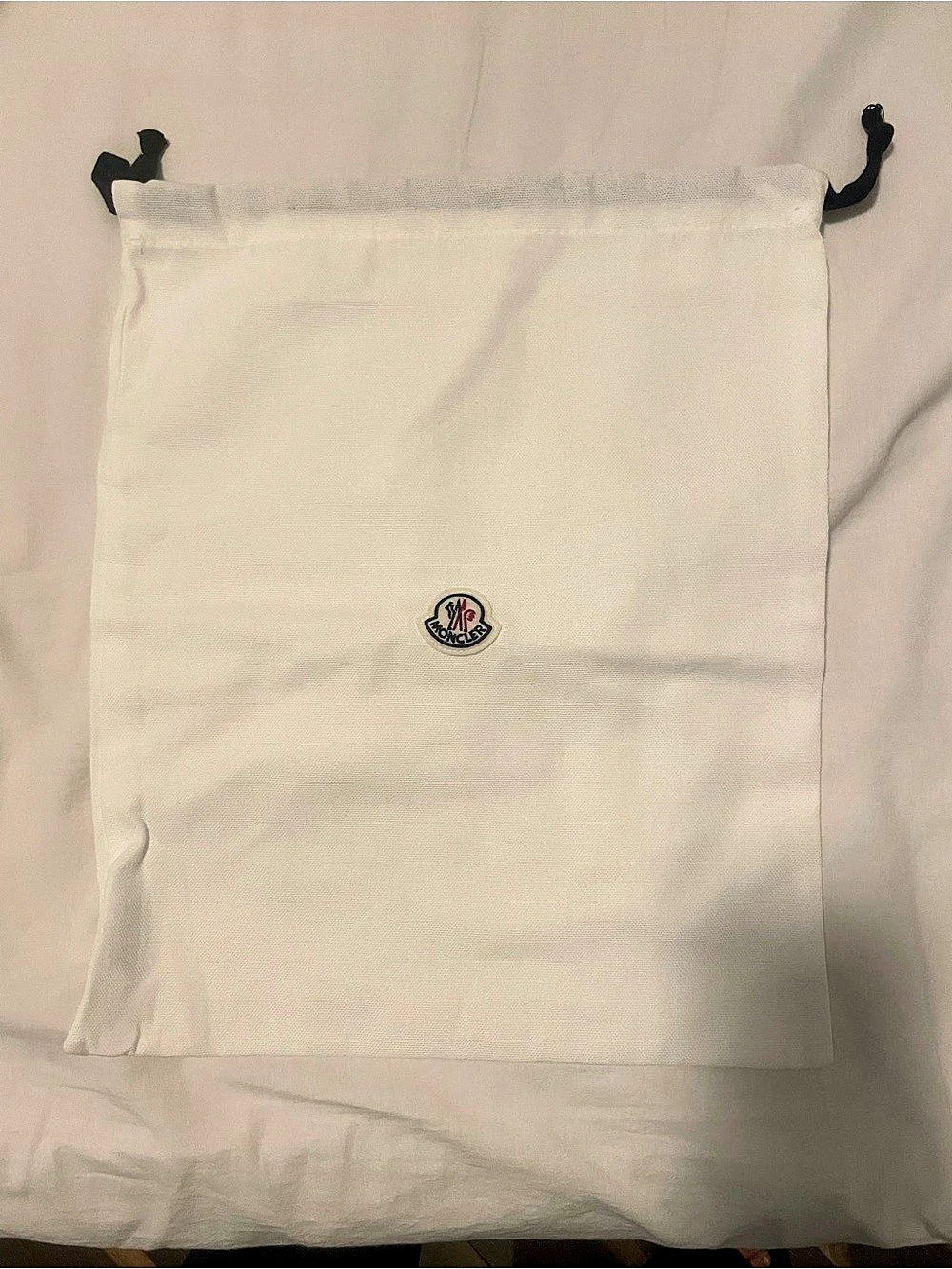 Authentic Moncler White Drawstring Pouch/dust bag